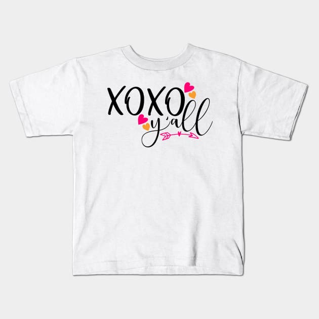 XOXO Y'all Kids T-Shirt by Coral Graphics